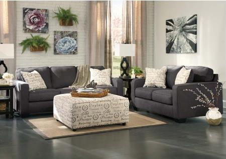 ASHLEY ALENYA CHARCOAL SOFA & LOVESEAT