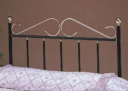 TWIN HEADBOARD -METAL WITH BRASS KNOBS