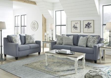 LEMLY TWILIGHT LIGHT BLUE SOFA & LOVESEAT