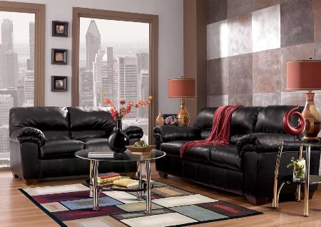 ASHLEY 2PC SOFA AND LOVESEAT - BLACK