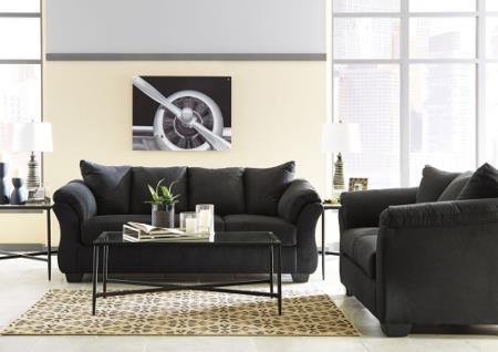 ASHLEY 2PC BLACK DARCY SOFA & LOVESEAT