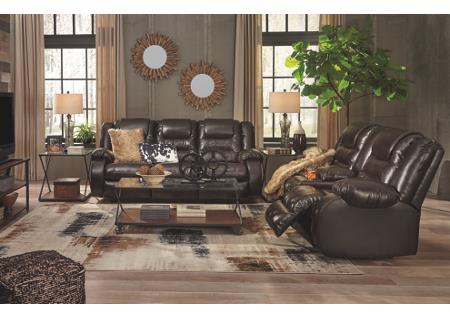 VACHERIE BROWN LEATHER RECLINING SOFA