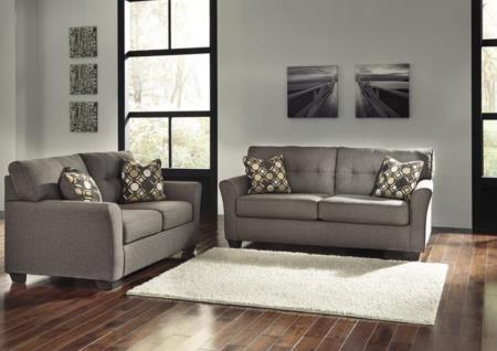 ASHLEY 2PC SOFA NAD LOVESEAT -CONTEMPORARY SLATE GREY