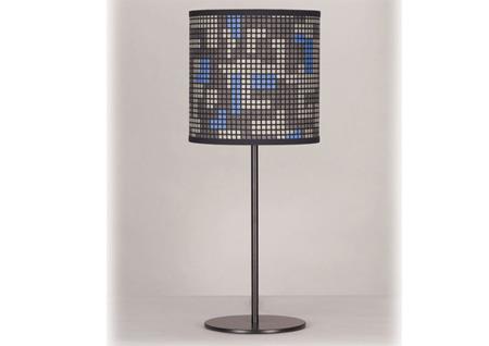 1PC LAMP- MODERN BLACK /BLUE GRID