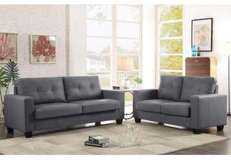 GREY CONTEMPORARY SOFA & LOVESEAT